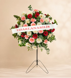 Renkli Gerberalardan Hazırlanmış Ferforje Aranjmanı
