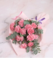 Pembe Bukette Pembe Karanfiller
