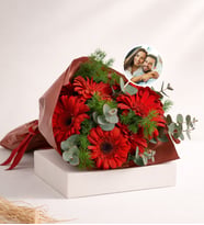 Kişiye Özel Pankartlı Kırmızı Gerbera Buketi