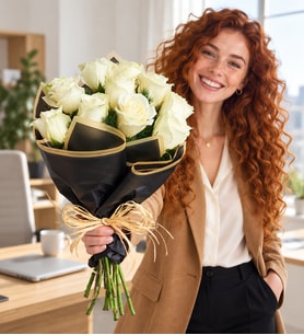 11'li Beyaz Gül Buketi