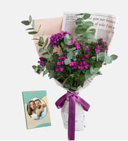 Gazete Bukette Hüsnüyusuf ve Stickerlı Çerçeve