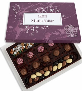 Mutlu Yıllar Çakıl Taşı & Badem Drajeli Gurme Lezzetler