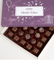 Mutlu Yıllar Desenli & Sütlü Fındıklı Gurme Lezzetler