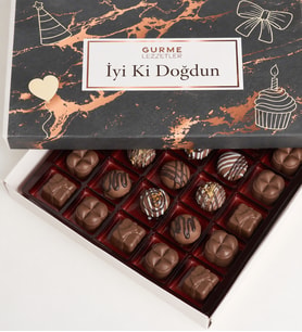 İyi Ki Doğdun Desenli & Sütlü Fındıklı Gurme Lezzetler