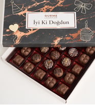 İyi Ki Doğdun Desenli & Sütlü Fındıklı Gurme Lezzetler