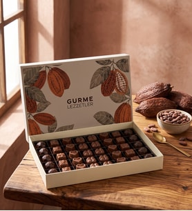 Kalp, Prizma ve Kare Gurme Lezzetler Kutusu 500g