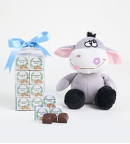 Hoş Geldin Bebek Mavi Lezzet Kutusu ve Peluş Eşek