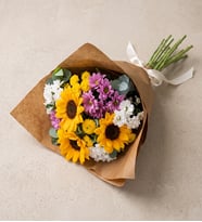 Kraft Bukette Ayçiçeği & Papatya ve Kasımpatı