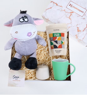Eşek Peluş ve Gurme Filtre Kahve Hediye Kutusu