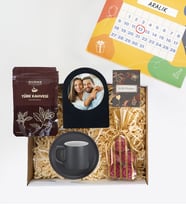 Kahve Fincanı & Magnetli Kişiye Özel Takvimli Set