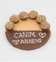 Canım Anneme Mesajlı Kağıt Helve Üstünde Kekler