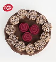 Kağıt Helva Üstünde Kırmızı Gül ve KITKAT® ile Kekler