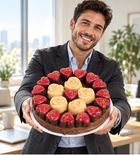 Kağıt Helvada Gül ve Lotus Biscoff® Kalp Kekler