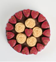 Kağıt Helvada Gül ve Lotus Biscoff® Kalp Kekler