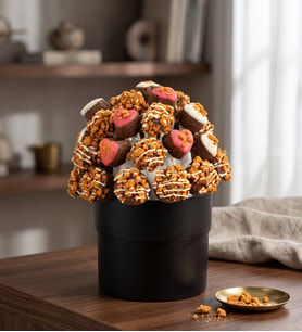 Siyah Saksıda Lotus Biscoff® Trüfler ve Kalp Kekler