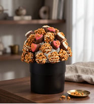 Siyah Saksıda Lotus Biscoff® Trüfler ve Kalp Kekler