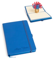 Kişiye Özel 3 Boyutlu Çiçek Temalı Mavi Defter