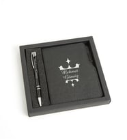 Kişiye Özel Siyah Defter Kalem Set 10x14