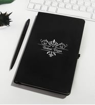 Kişiye Özel Siyah Defter Kalem Set 80385