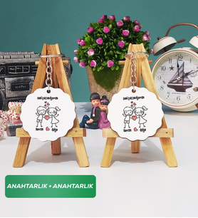 İkili Kişiye Özel Sevgililer Günü Hediyesi Anahtarlık