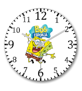 Bob Esponja Sünger Bob Duvar Saati Bombeli Gercek Cam