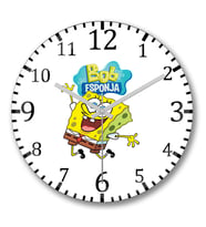 Bob Esponja Sünger Bob Duvar Saati Bombeli Gercek Cam