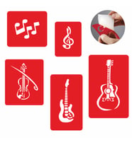 Müzik Dövmesi Şablon Seti Tattoo SPREYSİZ