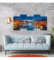 City Manzaralı 5 Parçalı Mdf Tablo