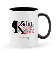 BK Gift Kişiye Özel Kadınlar Günü Siyah Kupa Bardak  4