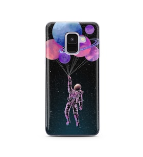 Uzay Balon Tasarım Süper Şeffaf Silikon Telefon Kılıfı Samsung A8 (2018)  