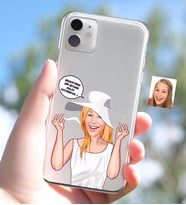 BK Gift Kişiye Özel Bayan Kolay Yetişmiyor Karikatürlü iPhone 11 İnce Şeffaf Silikon Telefon Kapağı-6 (Beyaz)