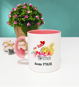 Mesajlı Müzik Öğretmeni Kupa Bardak Pembe