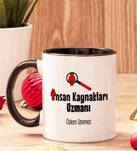 İnsan Kaynakları Uzmanına Hediye İçi Ve Kulpu Renkli Kupa Bardak