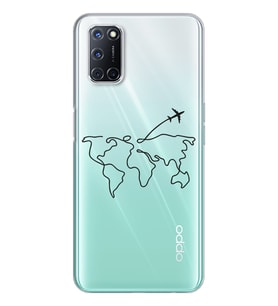 Çizgi Harita Tasarımlı Süper Şeffaf Silikon Telefon Kılıfı Oppo A52-A72