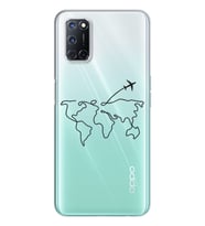 Çizgi Harita Tasarımlı Süper Şeffaf Silikon Telefon Kılıfı Oppo A52-A72