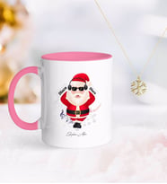 BK Gift Kişiye Özel Noel Baba Pembe Kupa ve Kar Tanesi Kolye-1 (Model 1)