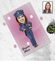 Kişiye Özel Polis Tasarımlı Karikatür A4 99 Parça Puzzle Bayan-1