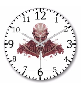 Attack On Titan Ink On Titan   Duvar Saati Bombeli Gercek Cam