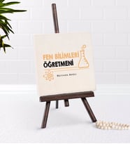 BK Gift Kişiye Özel Fen Bilimleri Öğretmeni Şovaleli Doğal Taş-4 (Beyaz)