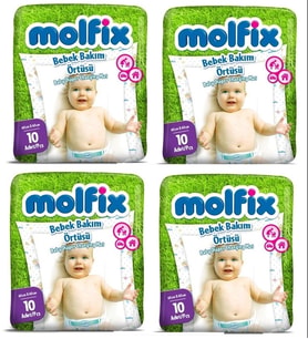 Molfix Bebek Bakım Alt Açma Örtüsü 4 Lü Set 40 Adet (4Pk*10)