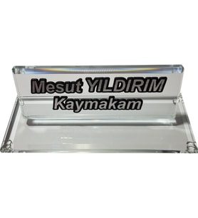 Kristal Masaüstü isimlik Ofis Makam Hediyesi M146 SLV (Gümüş)