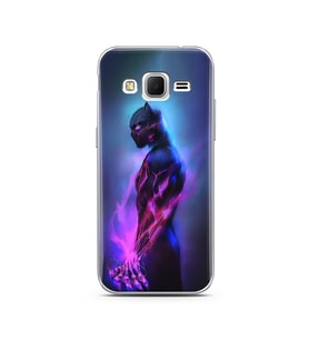 Black Panter Tasarım Süper Şeffaf Silikon Telefon Kılıfı Samsung Core Prime