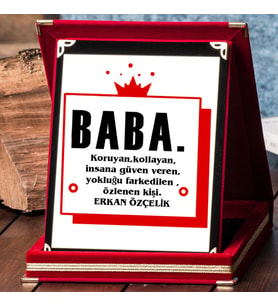Babaya Özel Tasarımlı İsimli Plaket