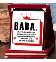 Babaya Özel Tasarımlı İsimli Plaket