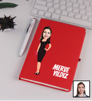 Kişiye Özel Karikatürize Defter Kalem Seti Kırmızı 91353