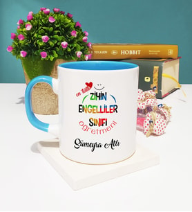 Mesajlı Zihin Engelliler Sınıfı Öğretmeni Kupa Bardak Mavi