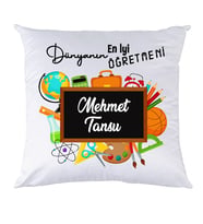 Biğresimden Öğretmenler Günü Hediyesi Kişiye Özel İsim ve Mesajlı Yastık