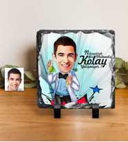 BK Gift Kişiye Özel Bay Kimya Mühendisi Karikatürlü Dekoratif Doğal Taş  2