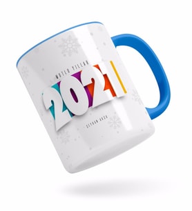 BK Gift Kişiye Özel 2024 Mutlu Yıllar Mavi Kupa Bardak-5