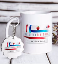 BK Gift Kişiye Özel Fransızca Öğretmeni Beyaz Kupa ve Anahtarlık Hediye Seti-2 (Model 1)
